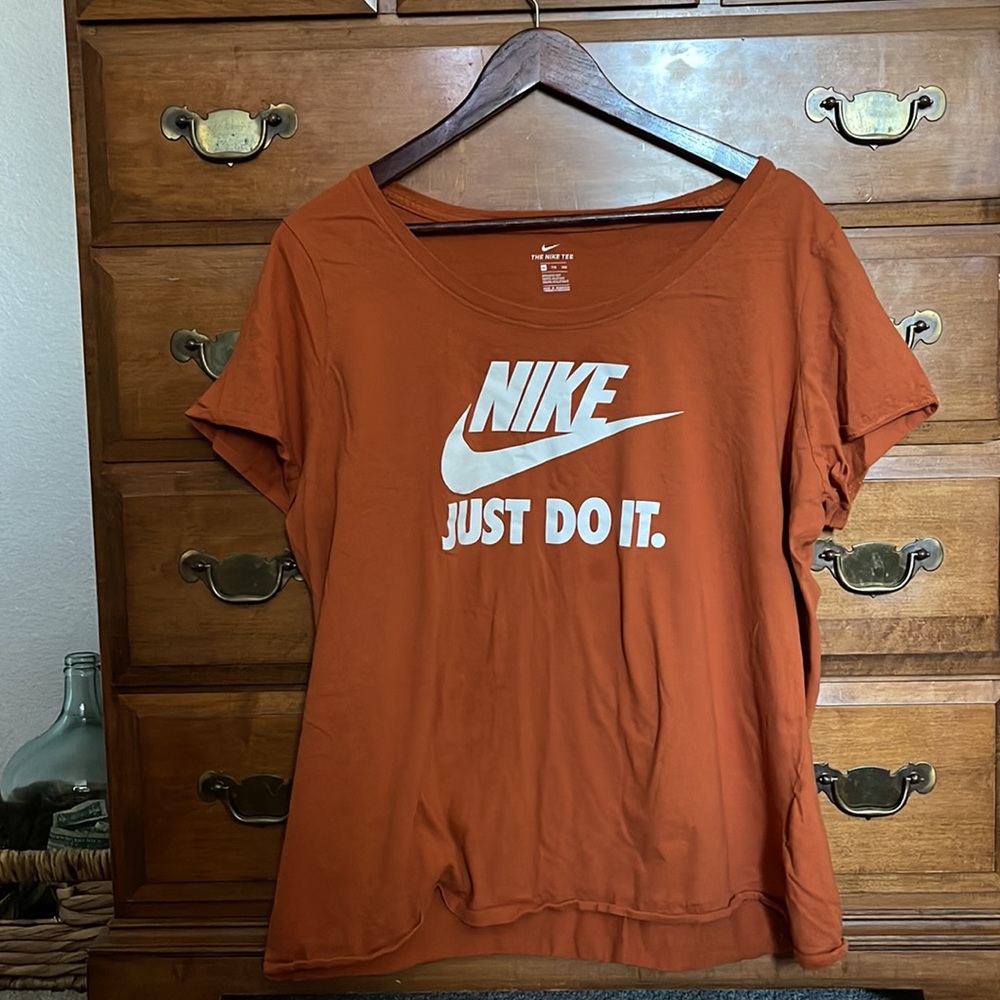 Nike Athletic Cut tee t-shirt orange XXL 2X just do it logo workout fall
